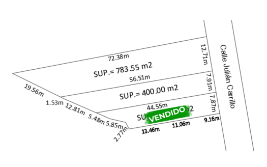ÚLTIMO TERRENO EN VENTA CALLE JULIÁN CARRILLO